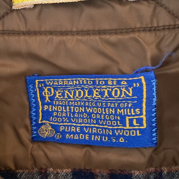 Pendleton 1970s Vintage Wool Western Work Wear Suede Lobo Flannel Shirt - Picture 4 of 11